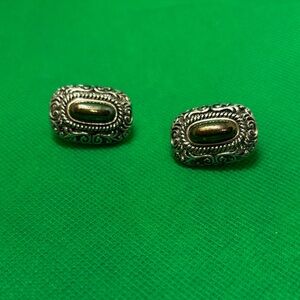 Vintage -style clip-on earrings  with oxidized silver